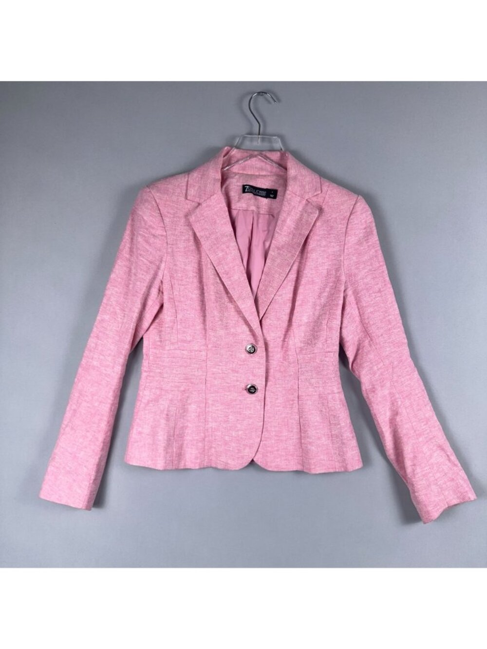 7th Avenue Blazer Jacket Size 4 Pink Long Sleeves Two-Button Lightweight - Picture 4 of 13
